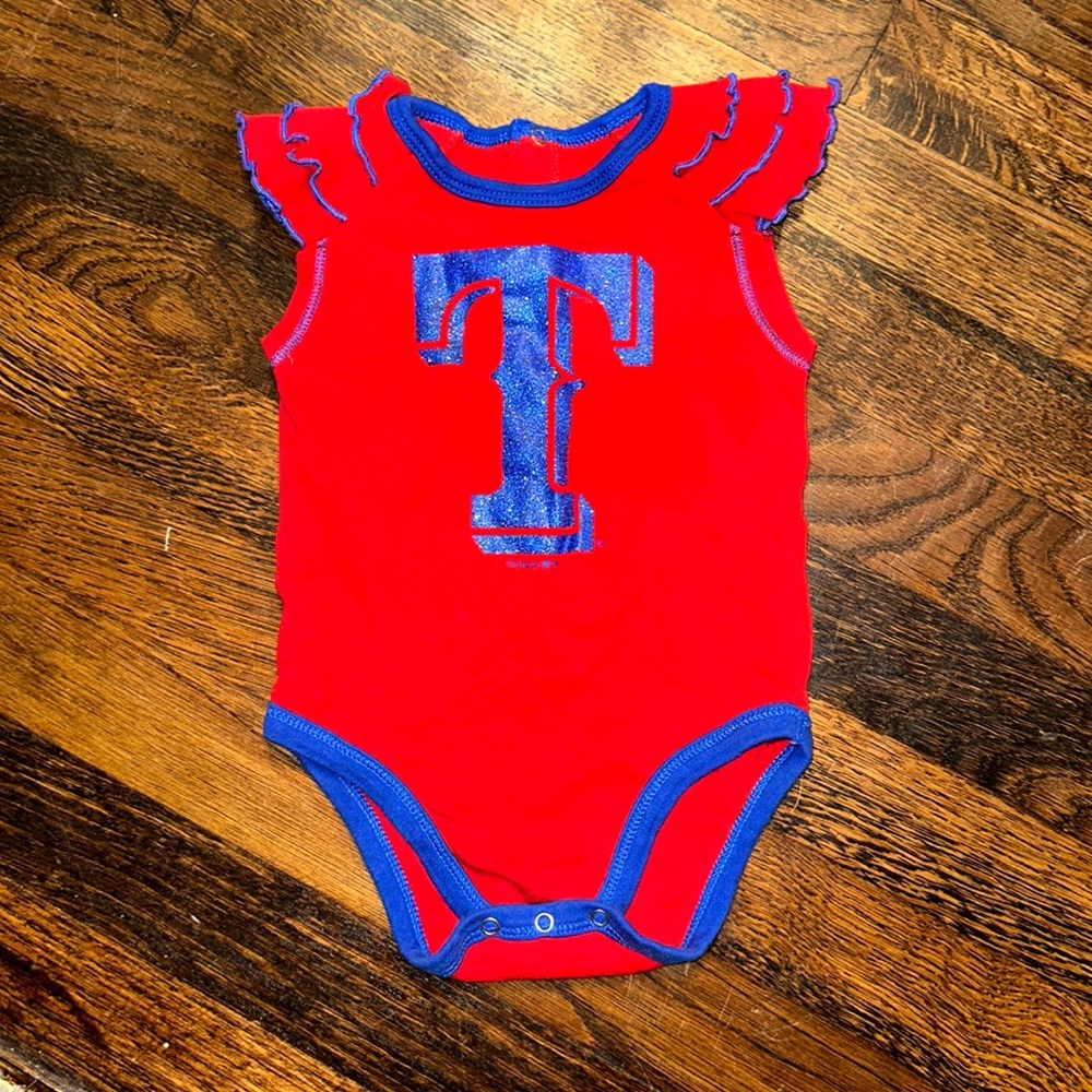 Texas Rangers Girl Ruffle Onesie